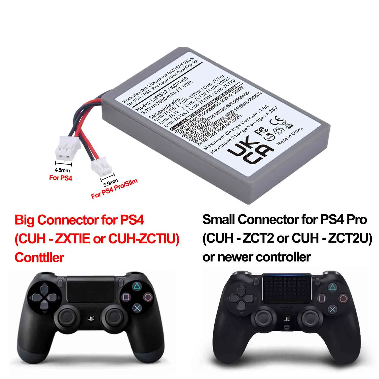 1x аккумулятор LIP1522/KCR1410 для контроллера Sony Playstation PS4/PS4 Pro