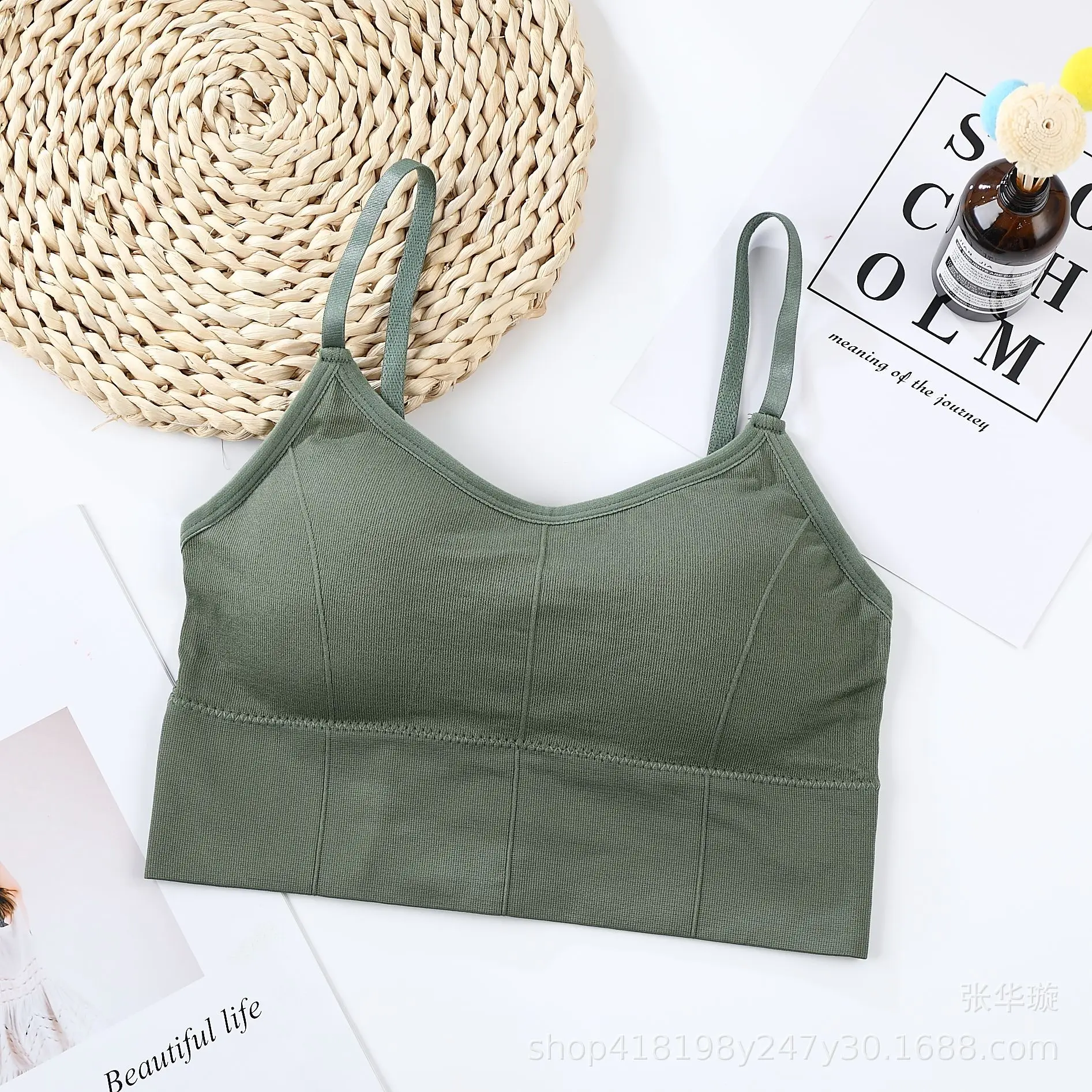 

Tube Tops solid color threaded tube top Female underwear seamless movement VWomen's Intimates breathable comfortable Maiden bra