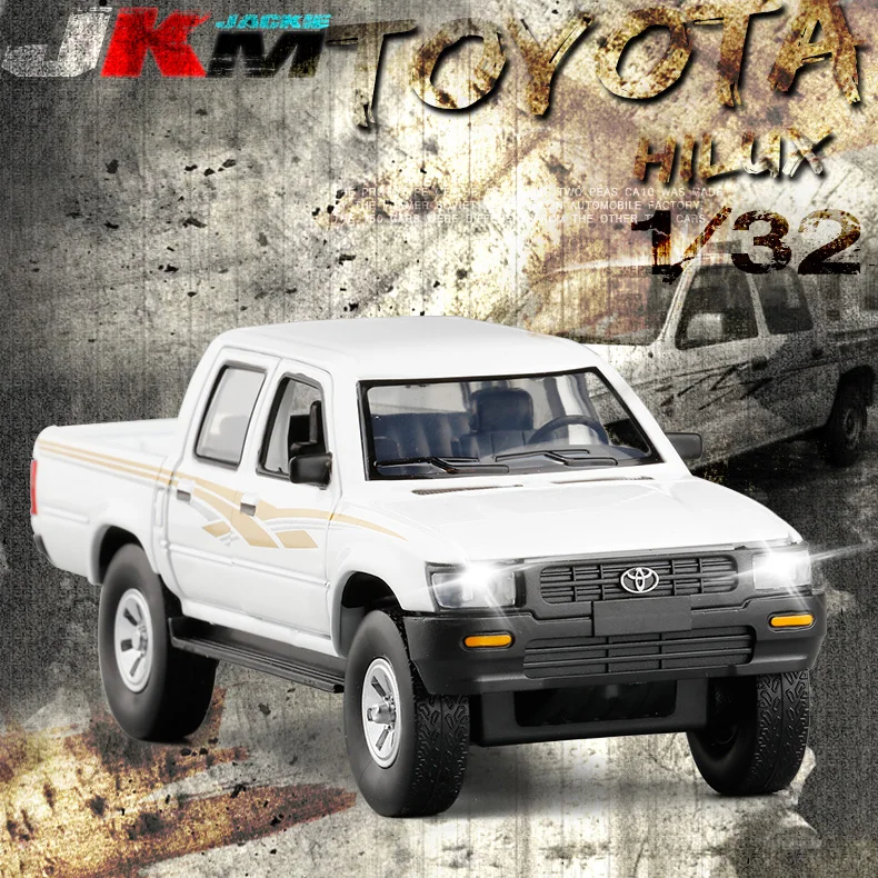 Грузовик пикап Toyota Hilux 1/32 с пистолетом антибаком литая металлическая модель