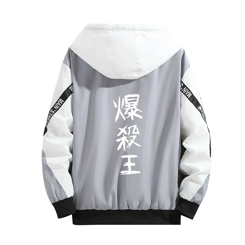 

My Hero Academia Cosplay Hoodie Role Bakugou Katsuki One For All Luminous Print Zipper Gray Splicing Coat Winter Thick Jacket