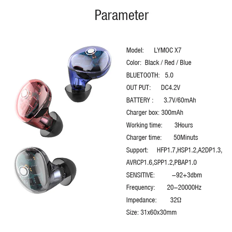 LYMOC X7 Хрустальные Наушники Bluetooth 5,0 гарнитуры последние всплывающие открытые коробки подключения Беспроводные наушники с сенсорным управлением бас наушники