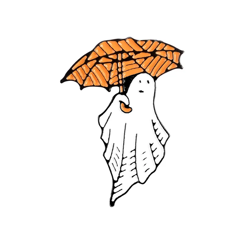 Хэллоуин ужас эмаль броши для Для женщин мужчин обувь в виде приведения и тыквы с