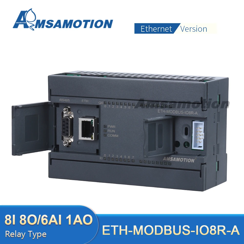 ETH-Modbus-IO8R-A  TCP RTU 8 Way Relay Ethernet Module 8I-8O 6AI-2AO Analog Input Output RS485 Communication Board Digital