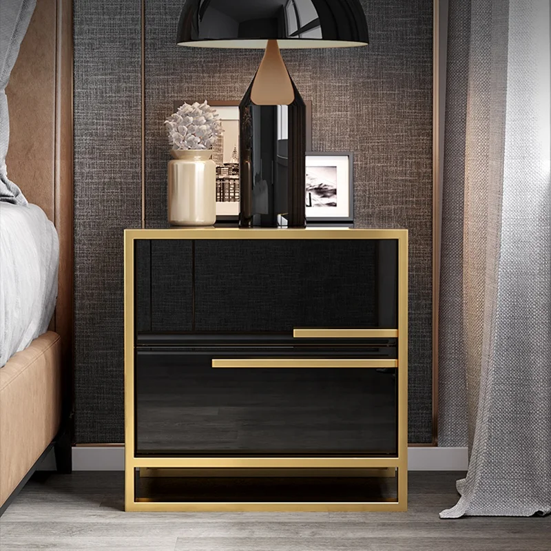 

Italian Light Luxury Bedside Table Simple Modern Mini Locker Bedroom Small Nordic Style Slate Cabinet