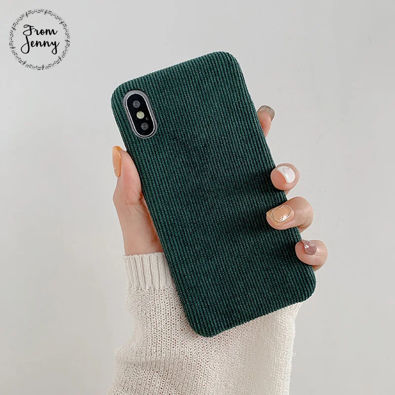 From Jenny однотонный вельветовый для iPhone x xr xs max 6 6s 7 8 плюс простая под мобильный