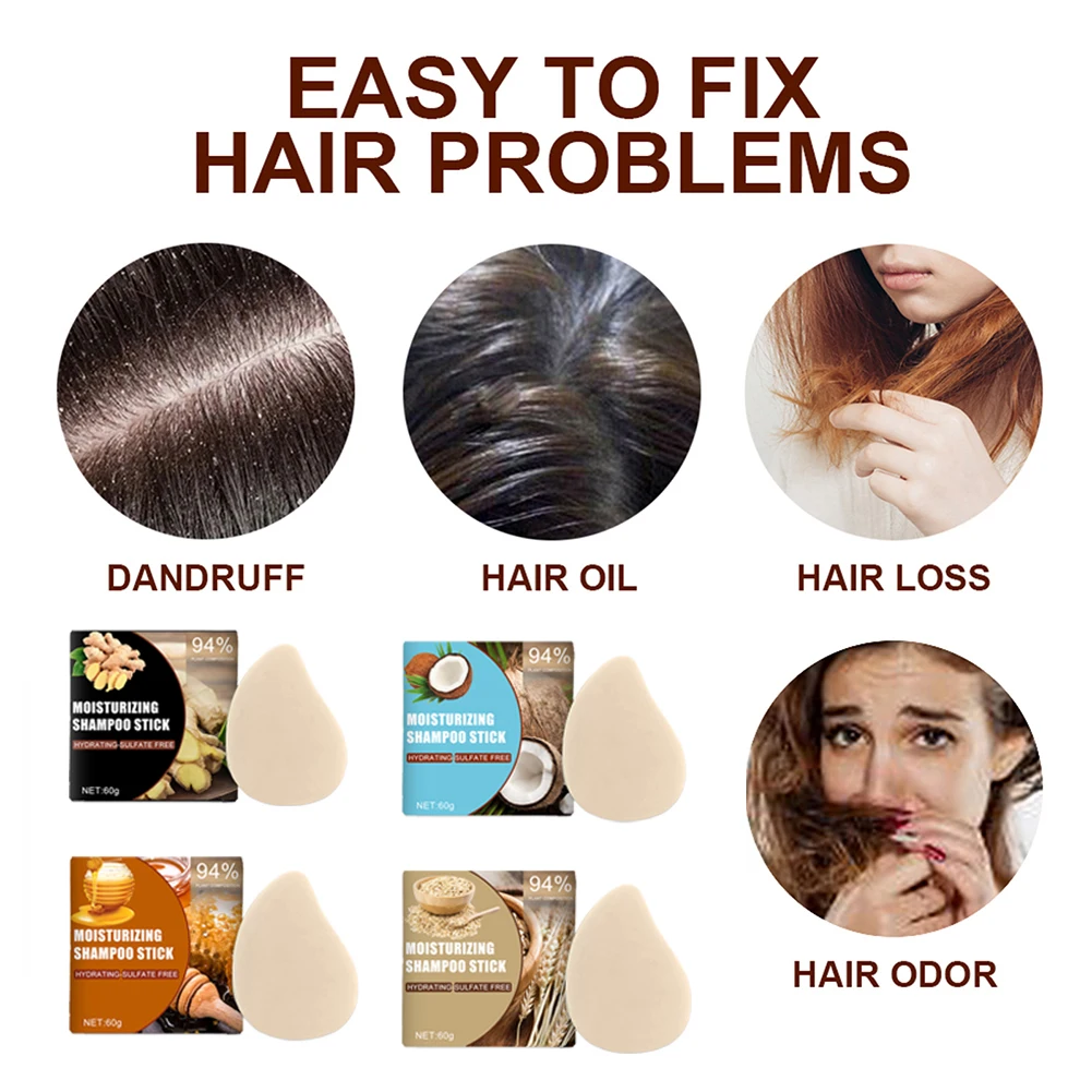 Увлажняющий шампунь-бар для волос с имбирем/кокосом/медом/овсяной мукой |