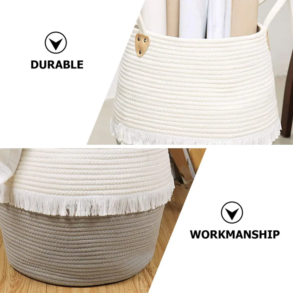 

1Pc Woven Sundries Organizer Laundry Basket Magazine Basket (Assorted Color)