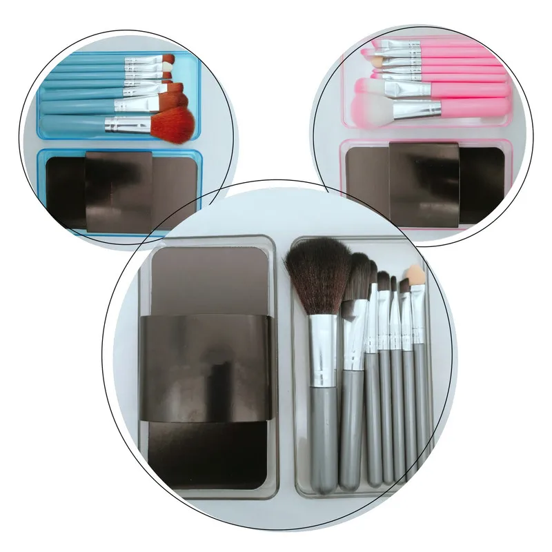 7 шт. набор кистей для макияжа тени век основы пудры подводки глаз женские кисти