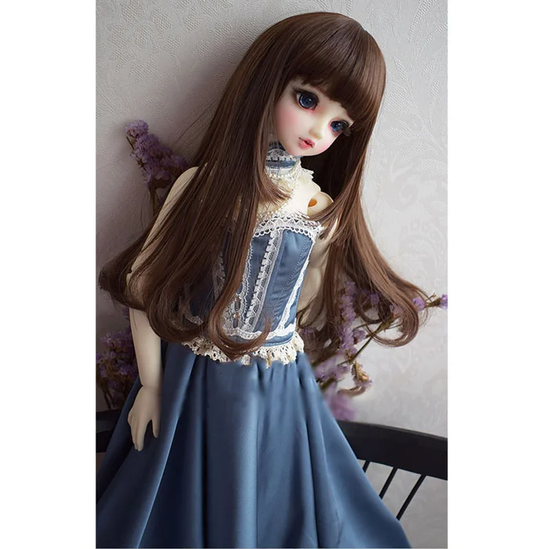 Парик для куклы Bybrana Bjd 1/3 1/4 1/6 1/8 с двумя ножами аккуратные челки длинный