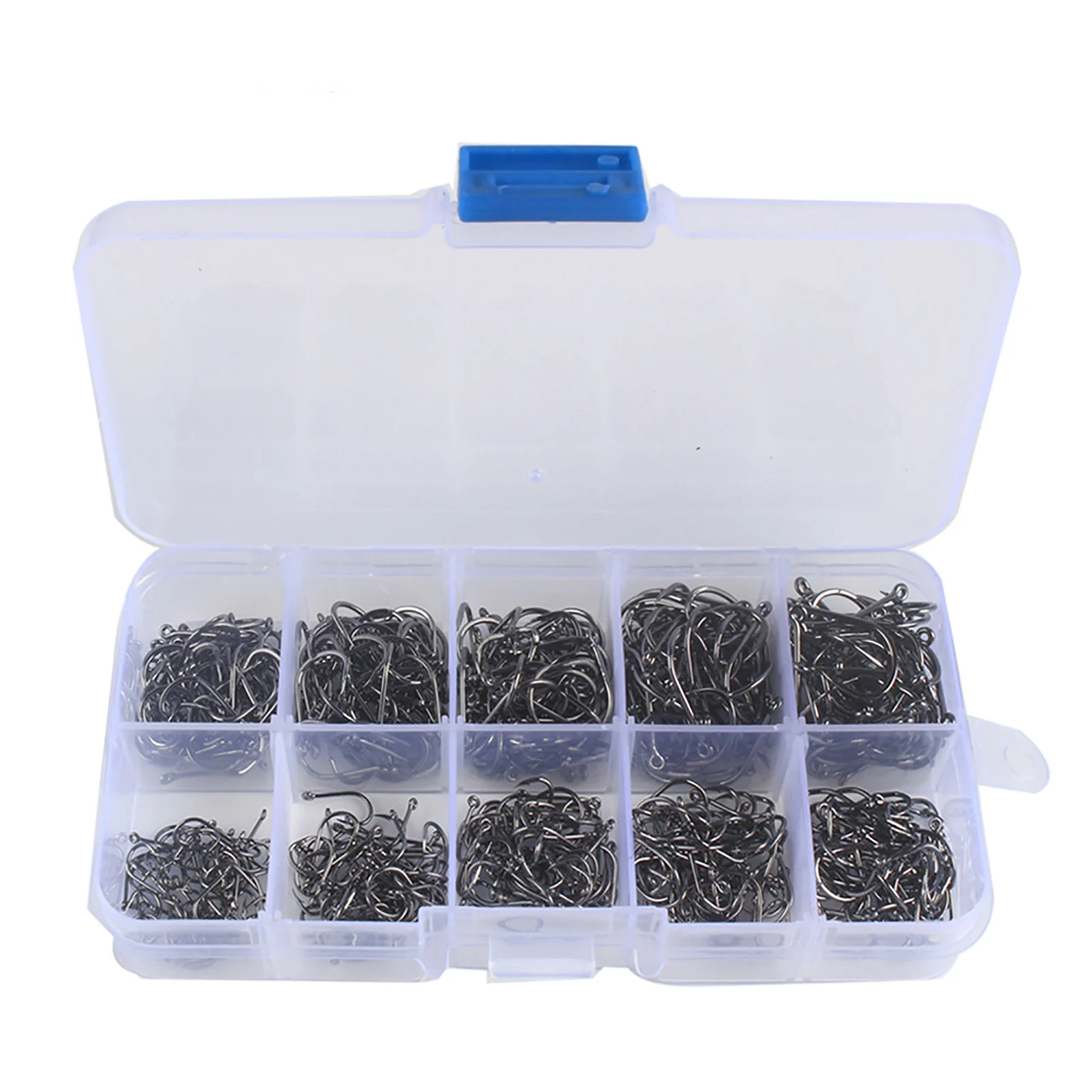 100/200/300/400/500/600/1000PCS Fishing Hooks Set High Carbon Steel Barbed Fish Hook for Saltwater Freshwater Fishing Gear HA
