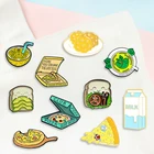 Креативная модная брошь Cartoo с изображением милой пиццы лимона, еды, масла, капли, булавка, джинсовая сумка, подарок для мужчин и женщин, модные украшения, тканевое украшение