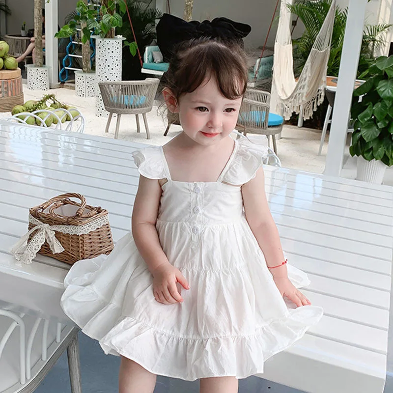 Новинка 2021 года Летняя детская одежда Платье для девочек Белые кружевные платья