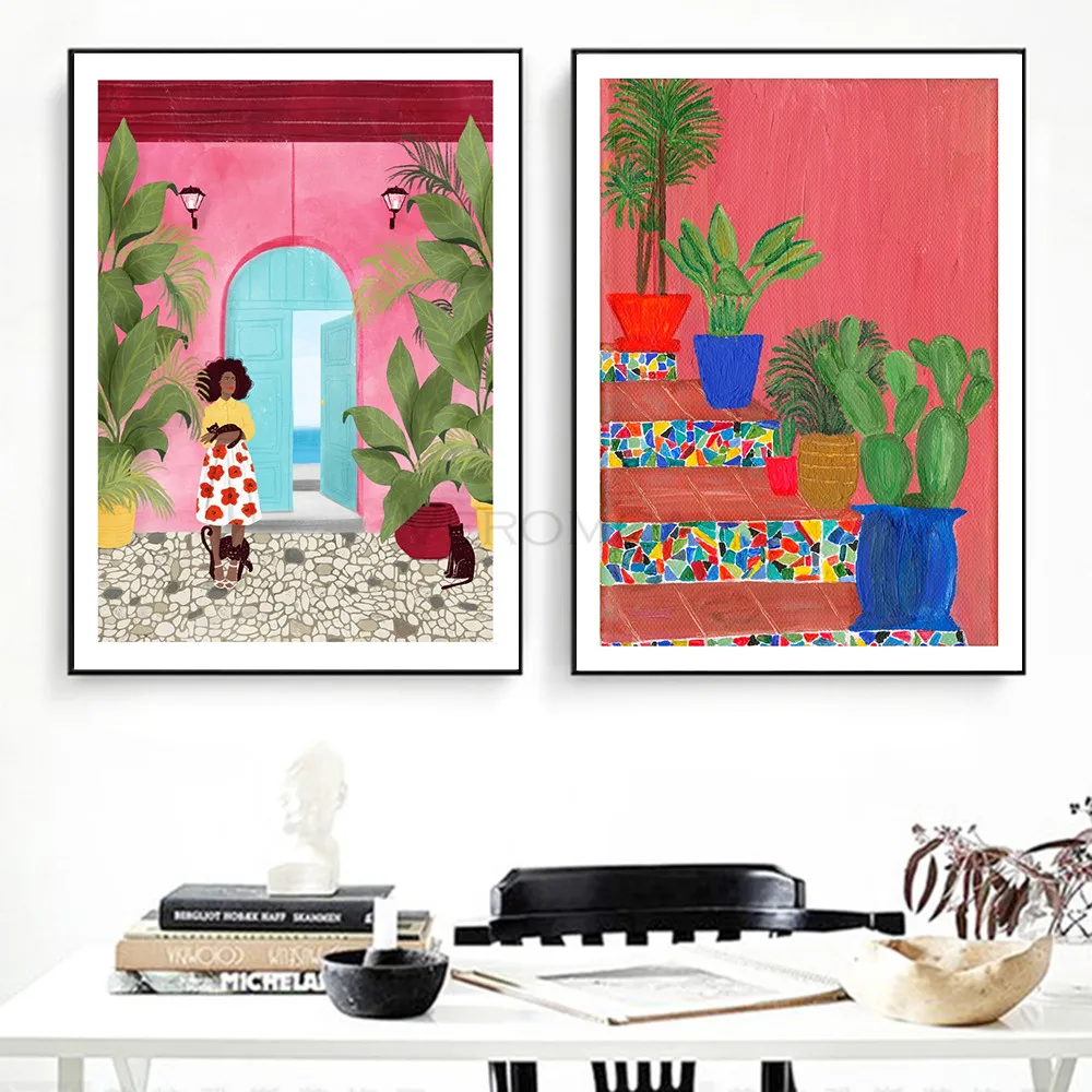 

Abstract Cartagena Life Picture Wall Decor Poster Boho Style Canvas Print Painting Aisle Living Room Bedroom Unique Decoration