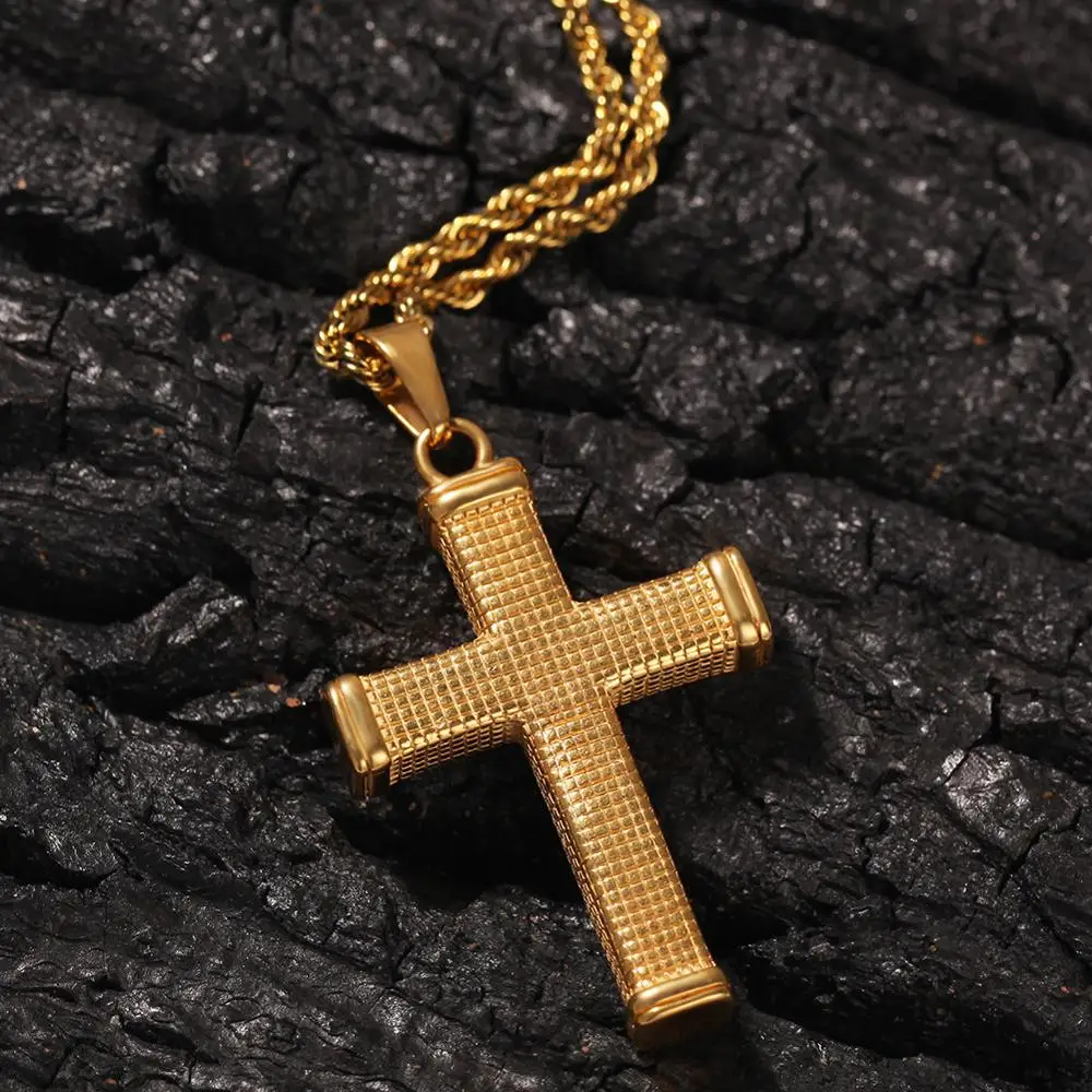 Мужское ожерелье с подвеской в стиле хип хоп из нержавеющей стали|Ожерелья