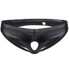 Мужские Сексуальные Трусы-стринги, мужские блестящие лакированные трусы-бикини, джоки, Гей Нижнее белье, клубная одежда