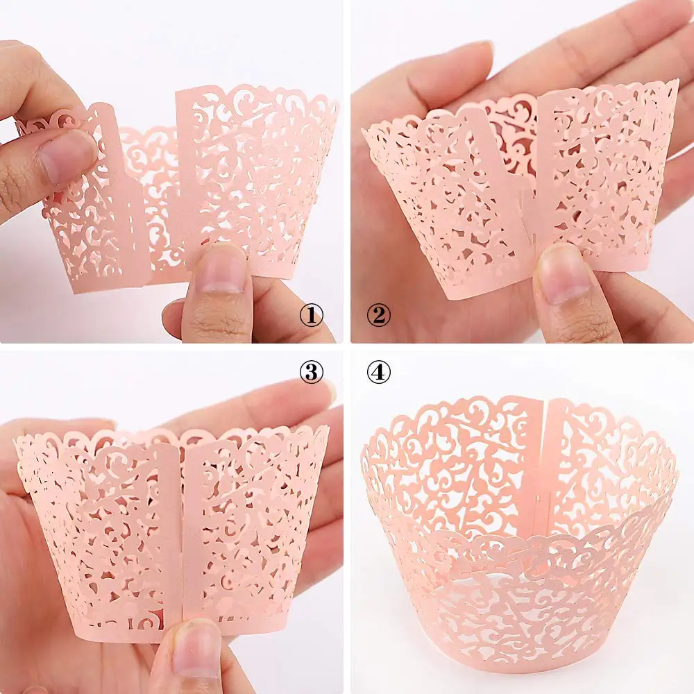 100 искусственная Лазерная подставка для выпечки держатели маффинов подставки