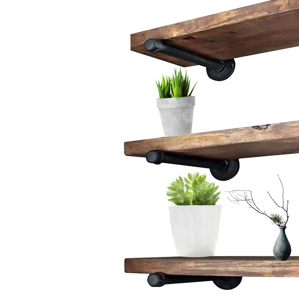 2 шт. книжная полка аппаратные средства черные железные стойки Ретро скобы для