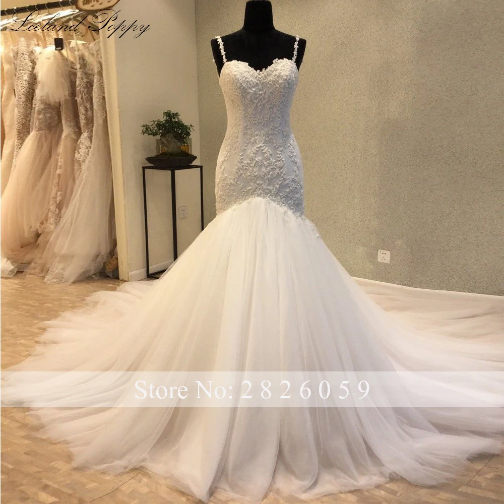 

Lceland Poppy Luxury Mermaid Tulle Wedding Dresses 2020 Crystal Beaded Backless Sleeveless Vestido de novia Bridal Gowns