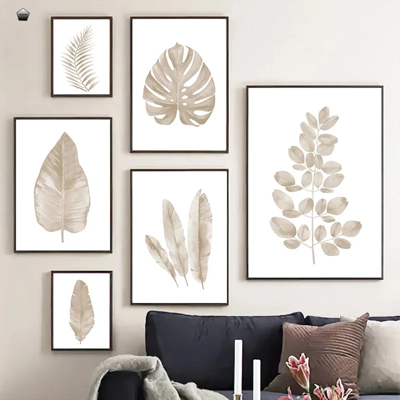 Настенный постер с изображением тропических листьев бежевых экзотических | Дом и