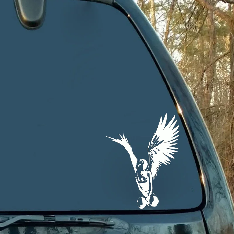 

Beautiful Elegant Angel Car Sticker High Quality Covering The Body Decal Black/Silver KK 12CM X 14CM