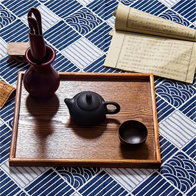 

Wooden Tray Japanese Brown 30cm Square Rectangle Coffee Tea Set Tableware Pallet Food Plate Home Kitchen Storage Supplies