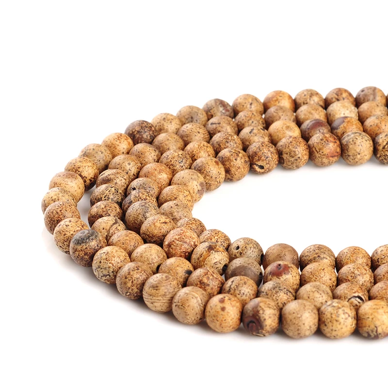 

High quality Wood bark natural stone round loose ball Beads 15" Strand 6 8 10 12 MM DIY Jewelry Making bracelet