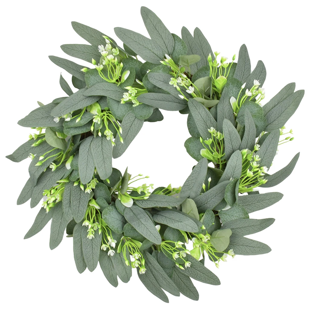 

Eucalyptus Wreath Artificial Plants Background Wall Window Decorative Wedding Party Farmhouse Gifts Diy Front Door Home Decors