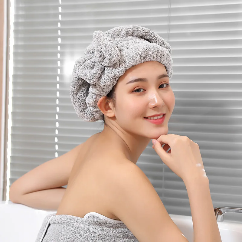 

Newdry hair cap Women Shower Towels Quickly Dry Hair Hat Multicolor Microfiber Towel Household Bathroom Towel coraline