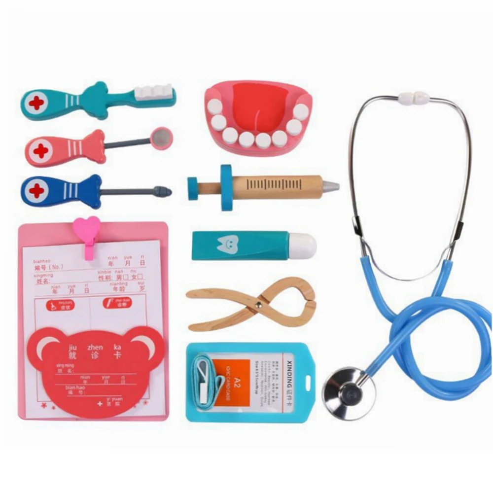 

Hot Wooden Children Simulation Doctor Toy Simulation Hospital Injection Tools Educational Toys Boys And Girls Role Playing Toys