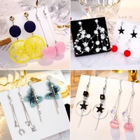 2pcs set of fashionable new style long pendant tassel earrings hot sale ladies exquisite geometric personality earring jewelry