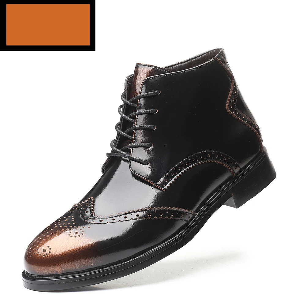 Gold Men Boots Misalwa модная обувь с перфорацией типа «броги» Мужская обувь элегантная бабочка, деловой костюм для мальчиков, ботинки «Челси»; острый носок; широкая линейка ботинки размера плюс; большие размеры 38-48 металлическая Цвет золото - Цвет: Gold Men Boots