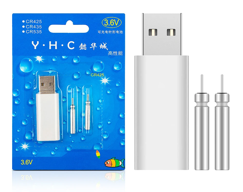 2 шт. Рыбалка светодиодный поплавок CR425 батарея комплект совпадение USB электронный перезаряжаемый фонарик для рыбалки зарядное устройство устройств
