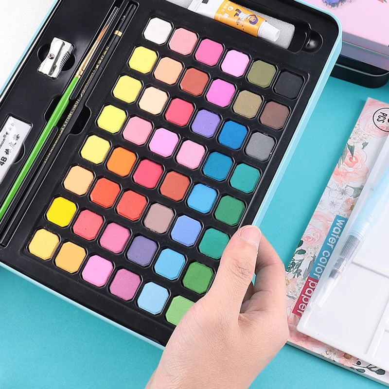 Набор для рисования акварельными красками 48 цветов твердый пигмент товары