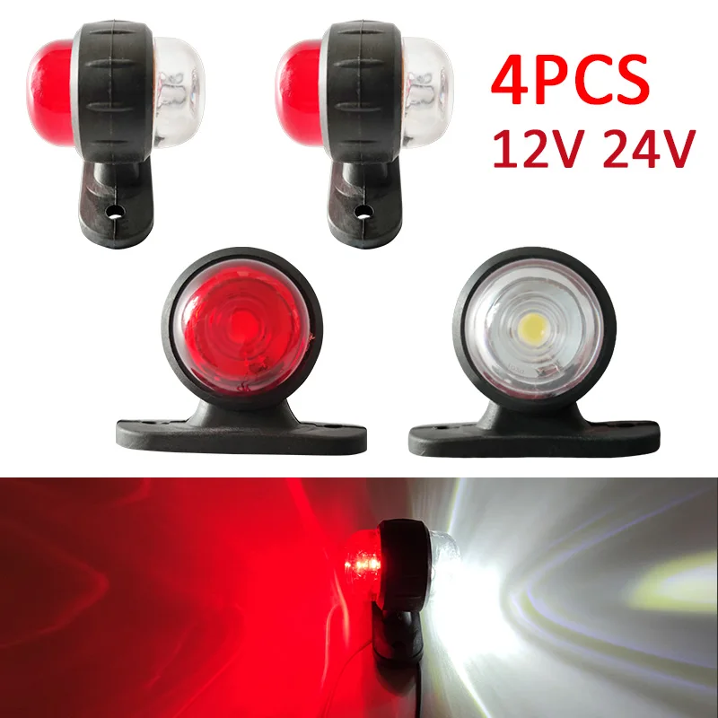 

4PCS 12v-24v Universal Truck Trailer Tail Light Side Marker Indicators Light Lamp Small Lights Edge Lights Signal Lights