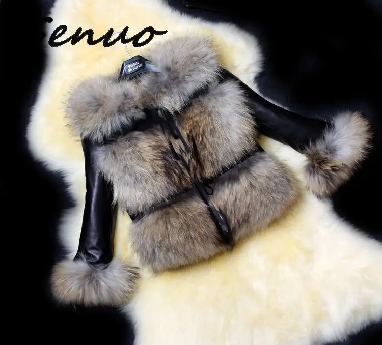 Натуральная зимняя женская куртка из искусственной кожи с искусственным мехом