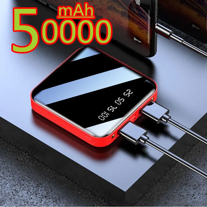 Мощность банка 50000 мА/ч Тип C USB мини Портативный Зарядное устройство для
