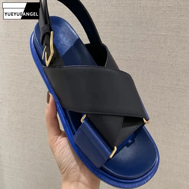 Бойфренды женские летние сандалии гладиаторы на плоской платформе с открытым