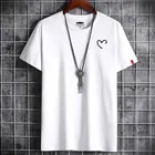 Мужская Летняя Повседневная хлопковая футболка, брендовая новая футболка с принтом, облегающая футболка с коротким рукавом, размер приблизительной длины, мужские удобные топы, футболка