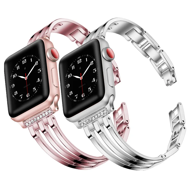 Женский браслет со стразами для Apple watch 6 38 мм 42 iwatch serice 4 3 2 Замена apple Watch 5 ремешок 44