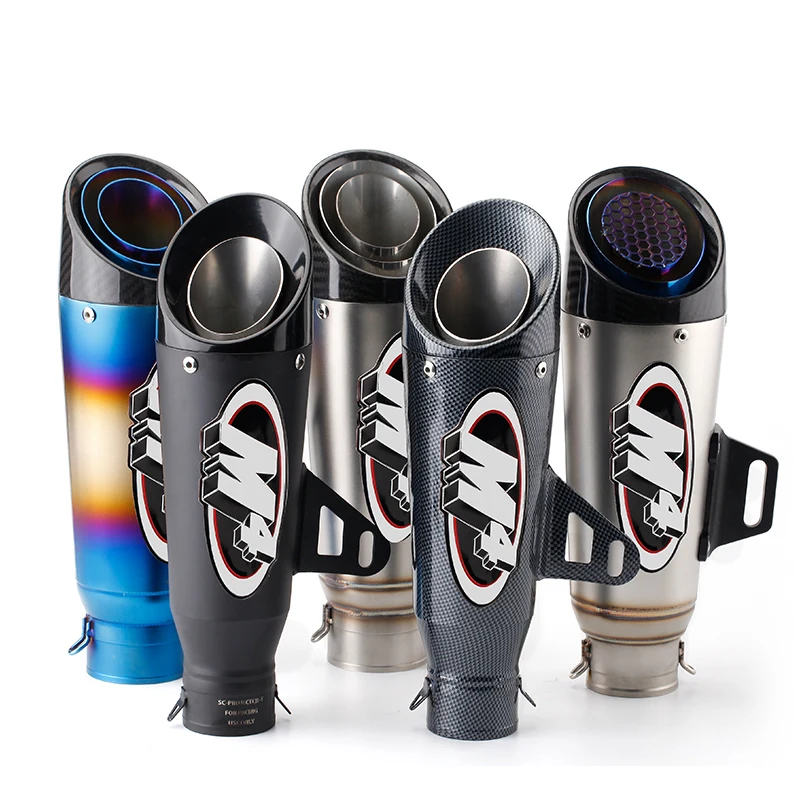

Motorcycle refitted sports car M4 inclined vent pipe Ninja horizon 51mm 60mm universal Street bomb M4 exhaust pipe