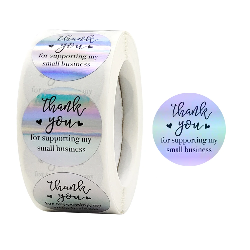 

100-500 Pcs 1 Inch High Quality Laser Thank You Label Stickers for Gift Card Package Party Birthday Bakery Wrapping