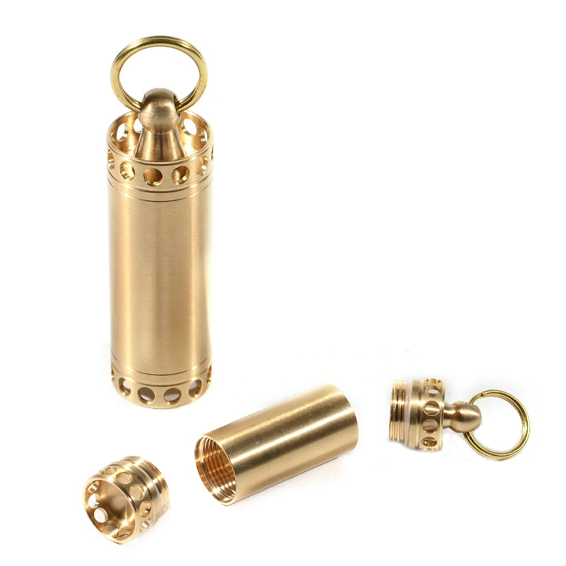 

Outdoor Camping EDC Medicine Bottle Waterproof Pill Box Dispenser Keychain Pill Fob Travel Pill Holder for Men Women