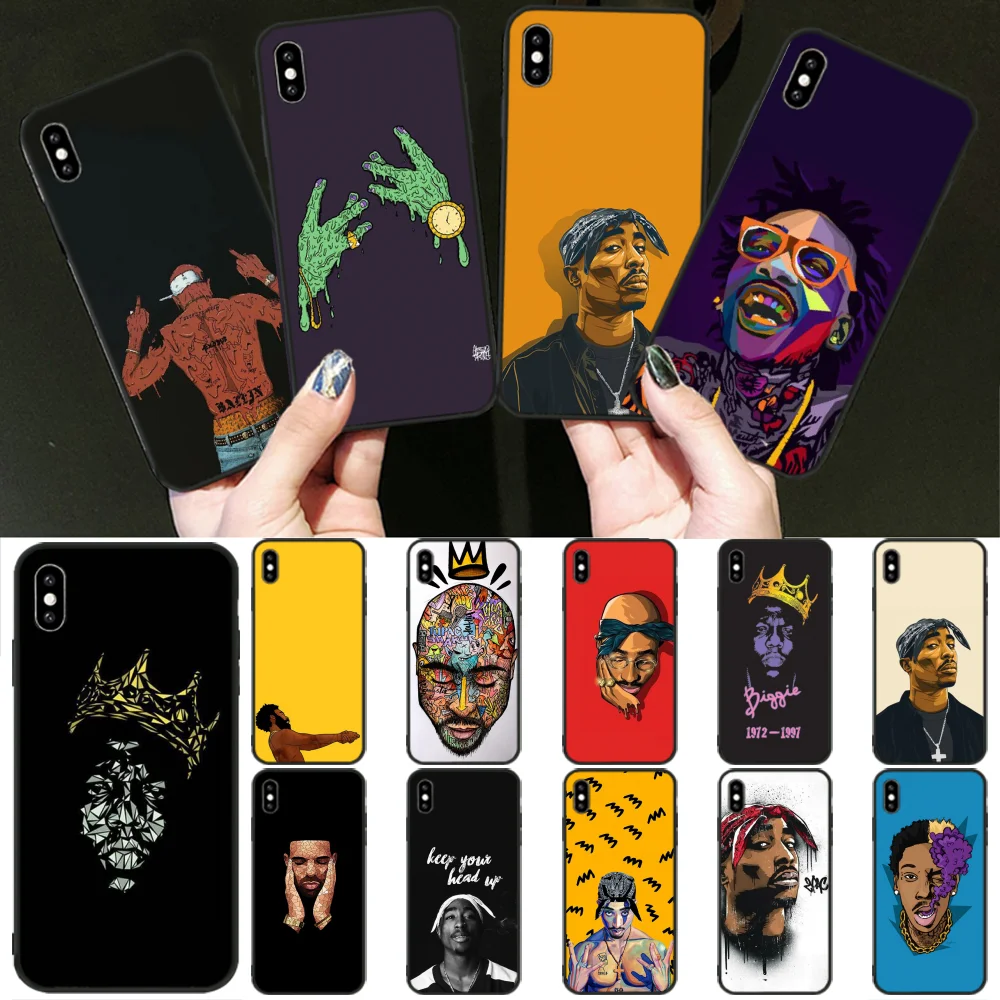 Мягкий черный Чехол BaweiTE 2pac Tupac и Biggie для iPhone 11 pro XS MAX 8 7 6 6S Plus X 5 5S SE XR|Чехлы-накладки|