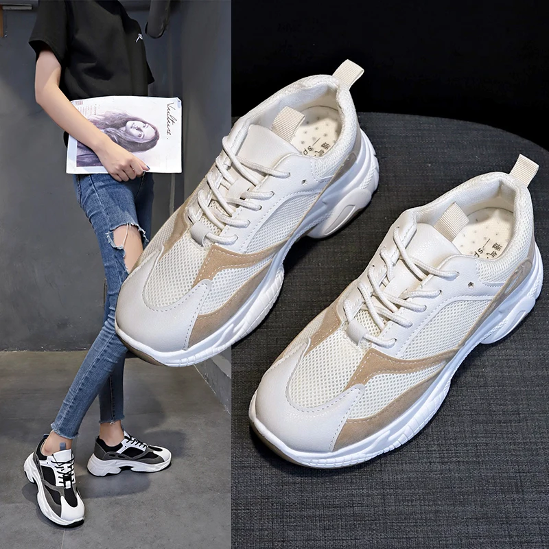 Новинка 2019 года женские кроссовки на платформе Вулканизированная обувь Женская