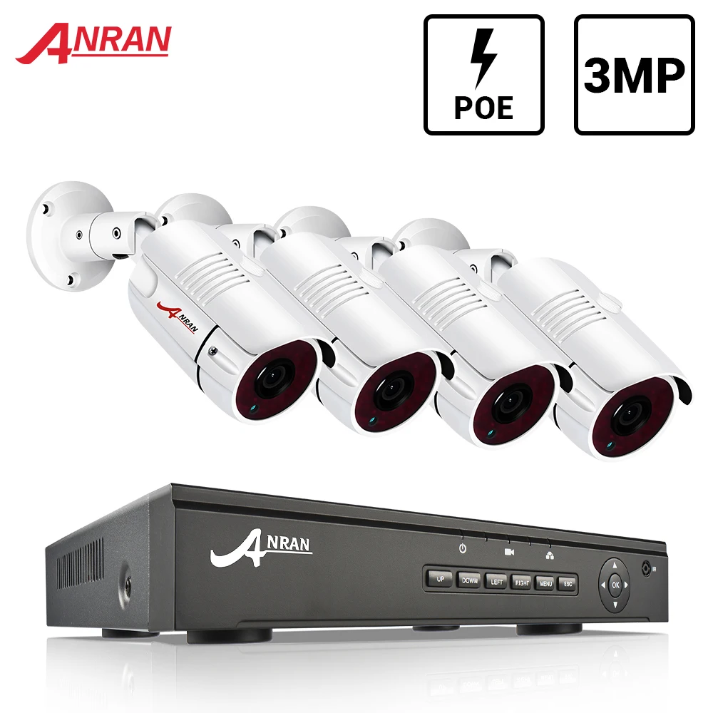 ANRAN система видеонаблюдения 3MP CCTV камера POE NVR комплект Onvif безопасности HD IP
