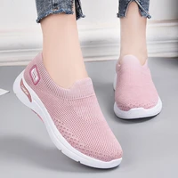 2021 women breathable soft sole sport shoes outdoor walking vulcanize mesh sneakers woman ladies anti slip light slip on shoe