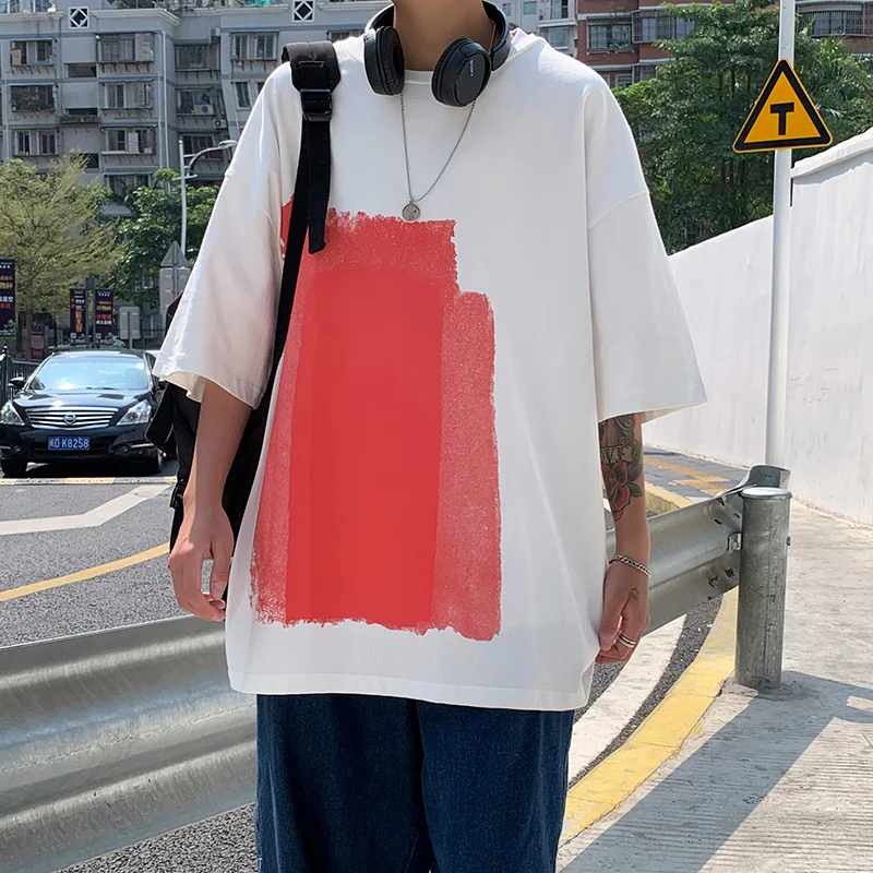 

Hip Hop Tie Dye Men T Shirt Summer Short Sleeve O Neck Harajuku White Oversized Top 2022 Punk Japanese Gothic Clothes Hot Sale