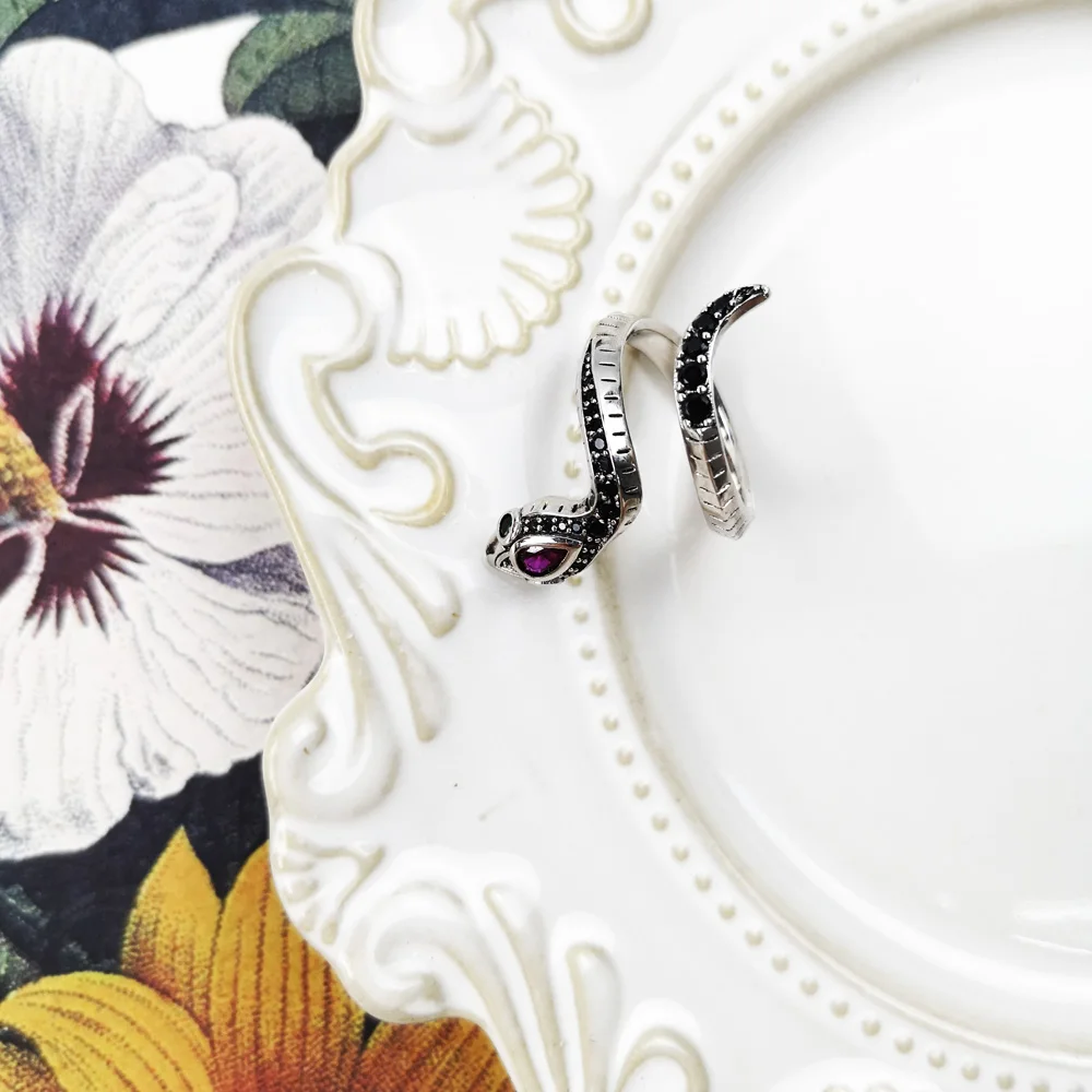 Кольцо, вдохновленное змеей, 925 стерлинговое серебро, 2021 новая изысканная ювелирная европейского стиля винтажная бижутерия символ соблазнения подарок для женщин.