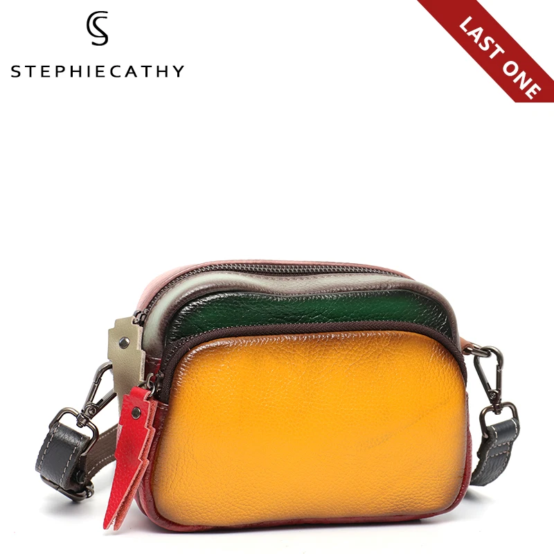 SC женские ретро сумки-почтальонки из натуральной кожи Роскошные случайные цвета