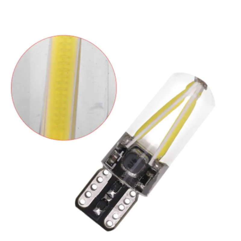 100x Canbus безошибочный W5W led T10 cob стеклянный автомобильный светильник Светодиодная